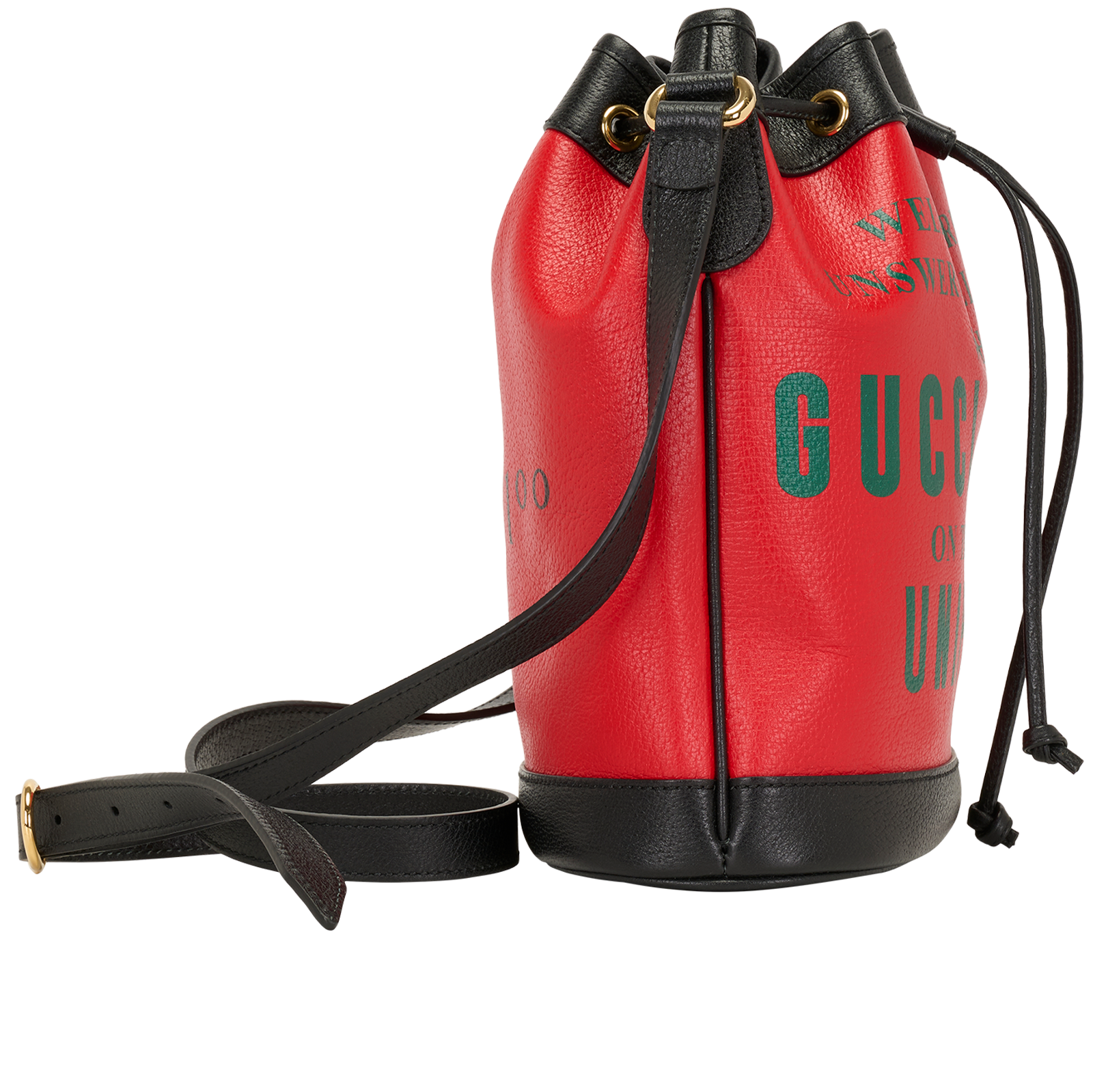 100th Uniform Bucket Bag, &pound;450, Handbags, Red, Leather, Side view